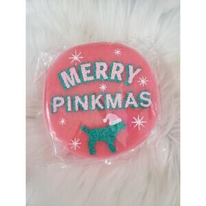 NEW Victoria's Secret Pink Dog Merry Pinkmas Foam Shower Bath Sponge‎ Bath Gift